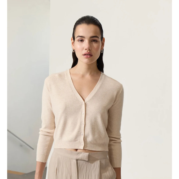 New $82 Dèluc Melfi Cropped Cardigan, Bronze, Small - Picture 5 of 5